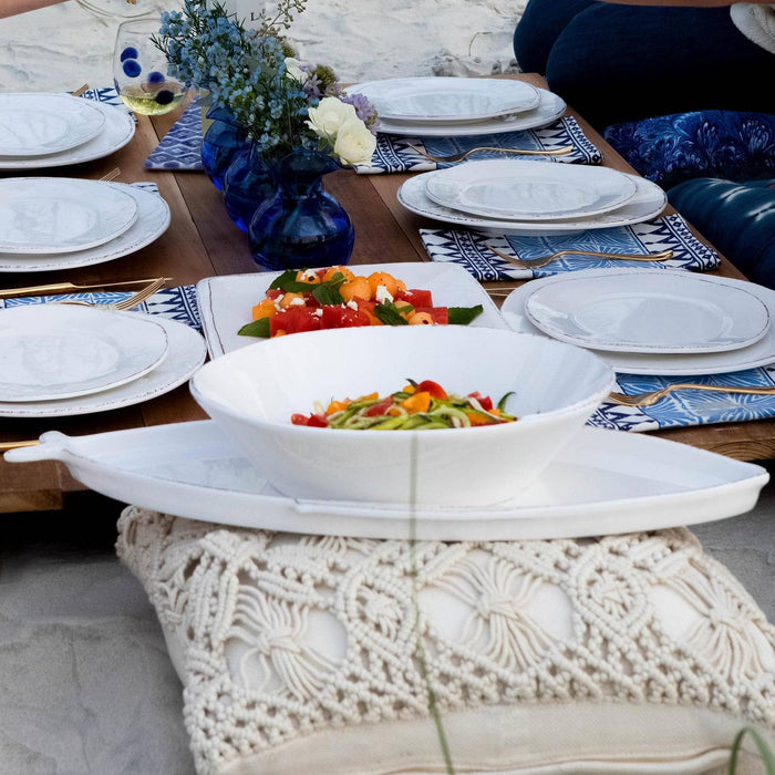 Vietri - Melamine Lastra Shallow Serving Bowl - White - Findlay Rowe Designs