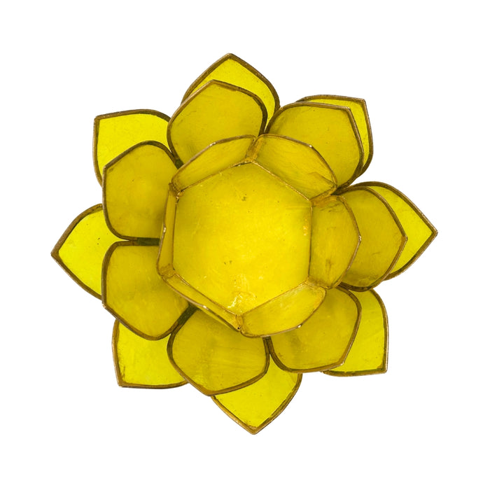 Yellow Capiz Shell Candle Holder