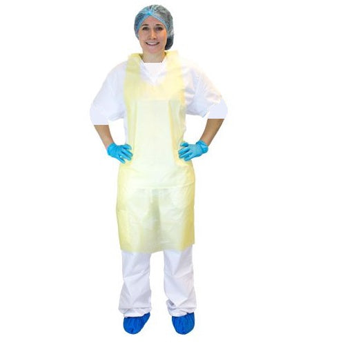 Yellow High Density Polyethylene Aprons | 10 mic | 28"x 46"