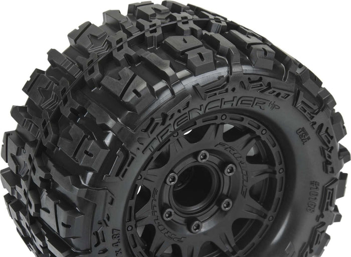 1/10 Trencher HP BELTED F/R 2.8" MT Tires Mounted 12mm Blk Raid (2)