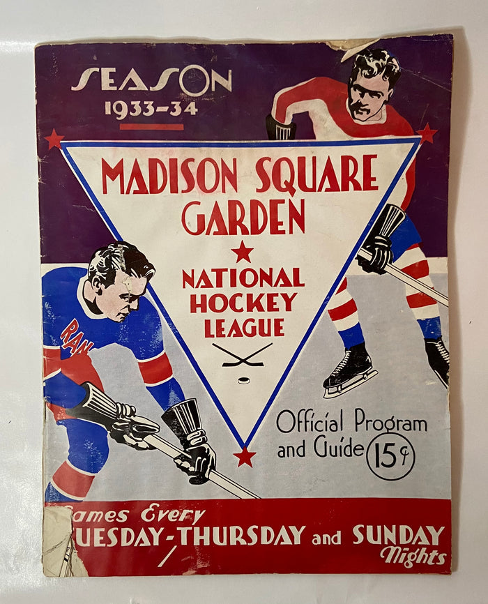 1933-1934 Rangers Hockey Guide