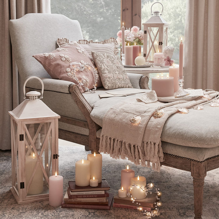 3 Wick Fluted Blush Pink TruGlow® LED Candle
