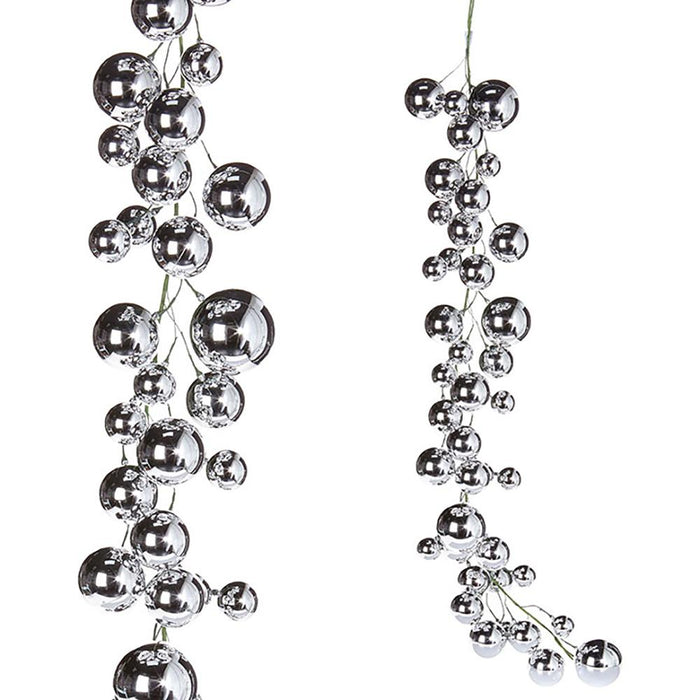 4', Silver Ball Garland
