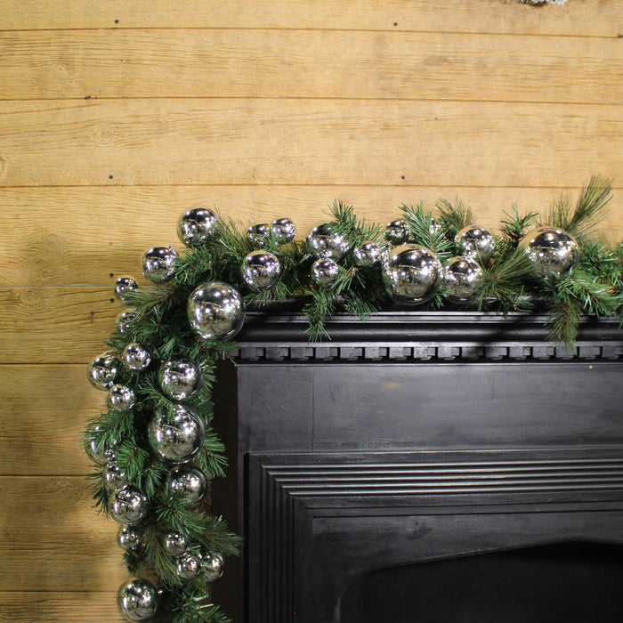 4', Silver Ball Garland