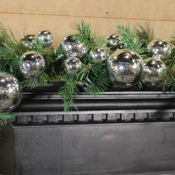 4', Silver Ball Garland