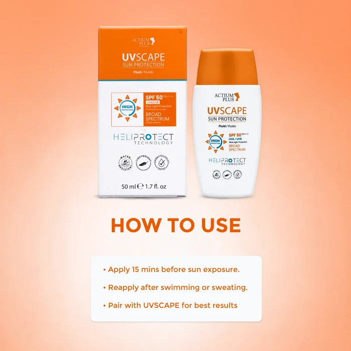 Actium Plus UVscape Sun Protection Broad Spectrum Fluid Sunscreen SPF 50 PA++++ (50ml)