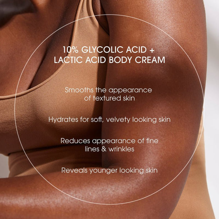 Advanced Clinicals 10% Glycolic Acid & Lactic Acid Exfoliating Body Cream 454g كريم الجسم المقشر من أدفانسد كلينيكالز، يحتوي على 10% من حمض الجليكوليك وحمض اللاكتيك - Princess Cosmetics Qatar
