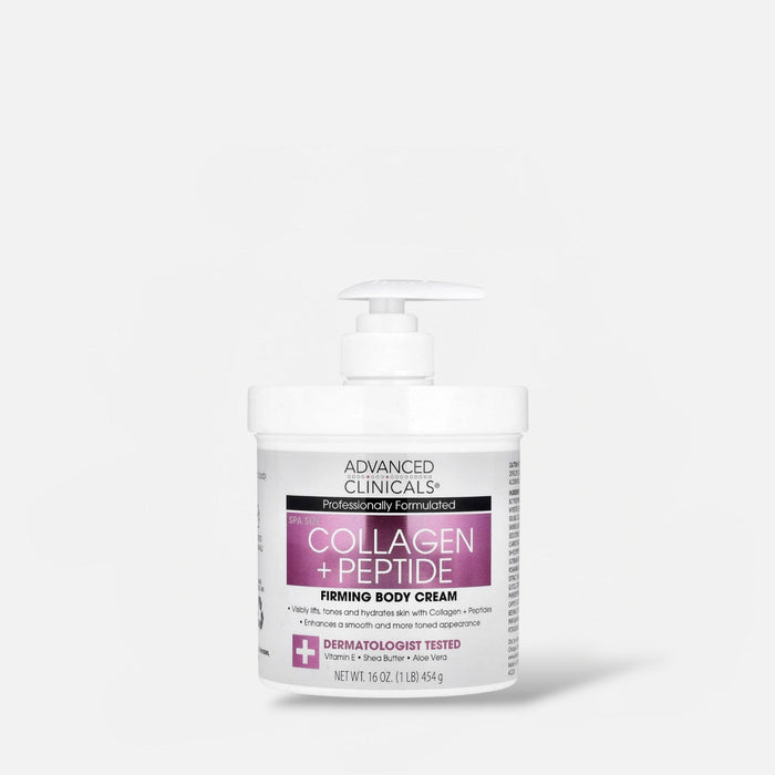 Advanced Clinicals Collagen + Peptide Firming Body Cream 454g كريم الجسم لشد الجسم بالكولاجين والببتيدات من أدفانسد كلينيكالز - Princess Cosmetics Qatar