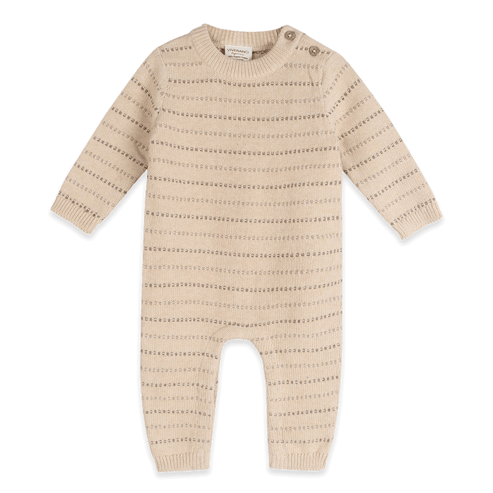 Aiden Textured Stripe Knit Baby Jumpsuit, Organic Cotton