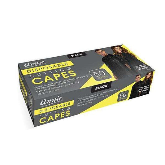 Annie Disposable Cutting Cape, 50 Count, Black