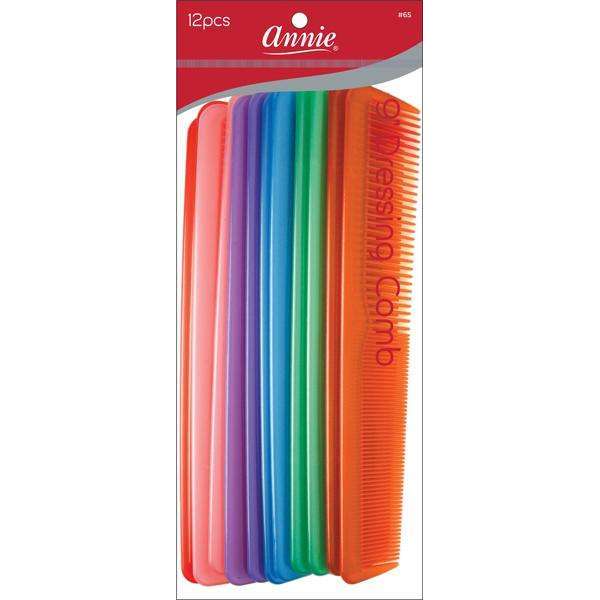 Annie Dressing Combs 9 Inch, 12 Count Set, Assorted Color