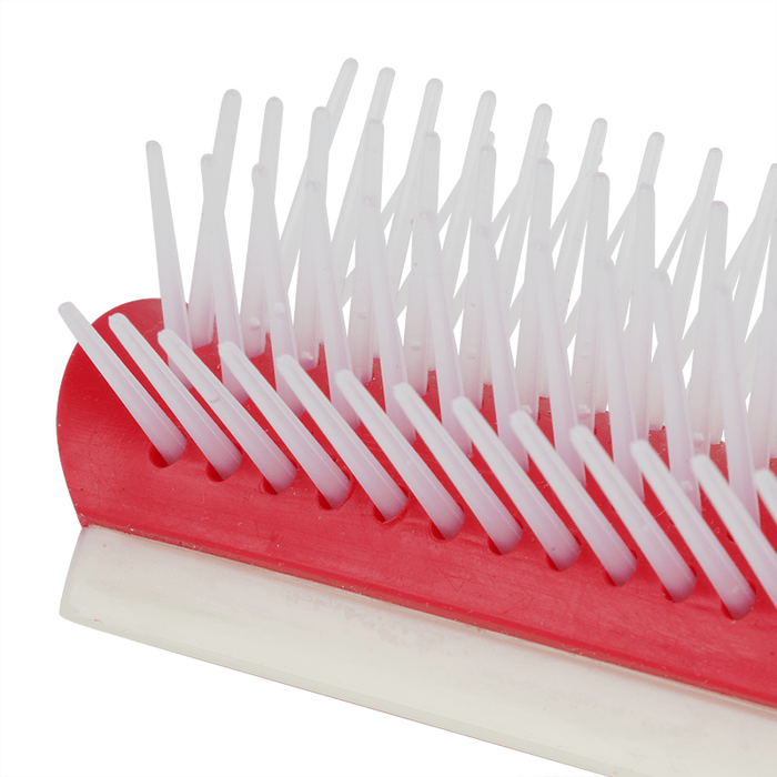 Annie Ergo 9 Row Rubber Cushion Detangling Brush, 1 Count, Red & White