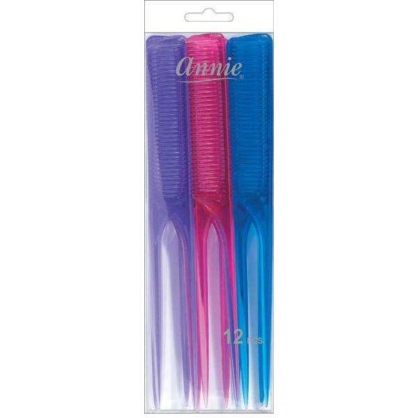 Annie Heavy Rat Tail Comb Set, 12 Count, Assorted Color