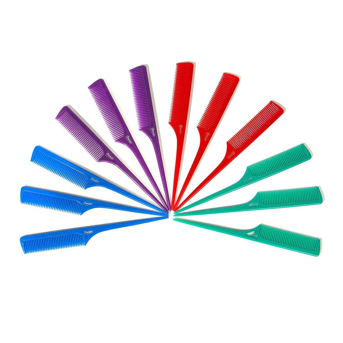 Annie Rat Tail Comb Set, 12 Count, Assorted Colors