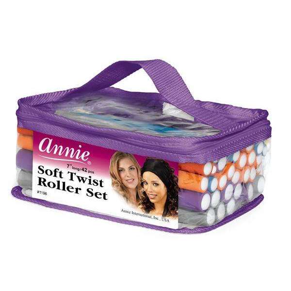 Annie Soft Twist Hair Rollers Set, 42 Count, Assorted Colors