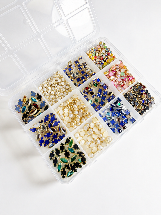 Assorted Crystal and Pearl Embellishments 12pk | Lula Beauty