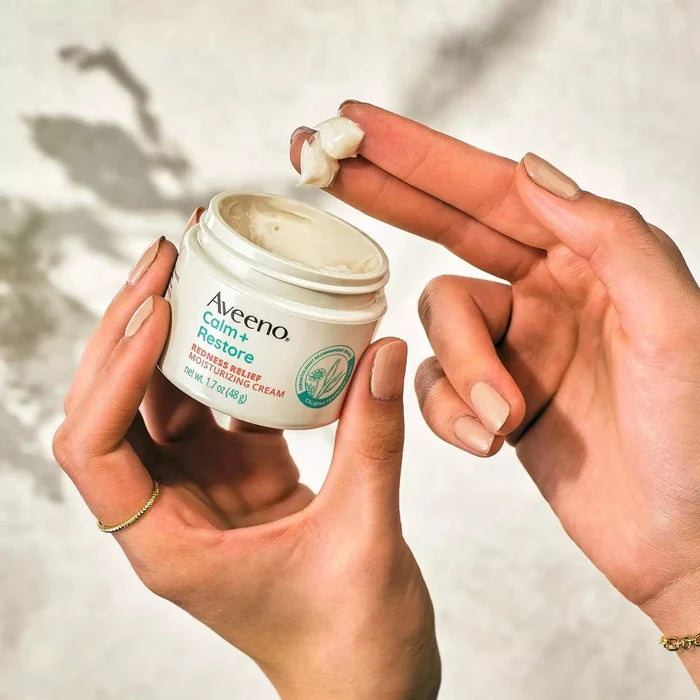 Aveeno Calm + Restore Redness Relief Moisturizing Cream 48g كريم أفينو كالم + ريستور المرطب لتخفيف الاحمرار - Princess Cosmetics Qatar