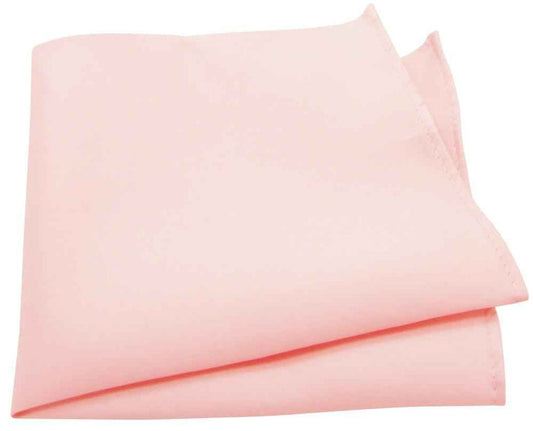 Baby Blush Pocket Square in satin finish, 25x25cm, made from 100% polyester. Ideal wedding accessory for formal and elegant attire.