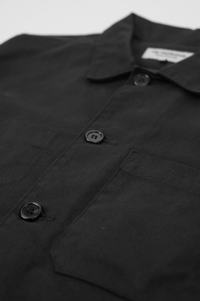 Barker Washed Herringbone Shirt Black
