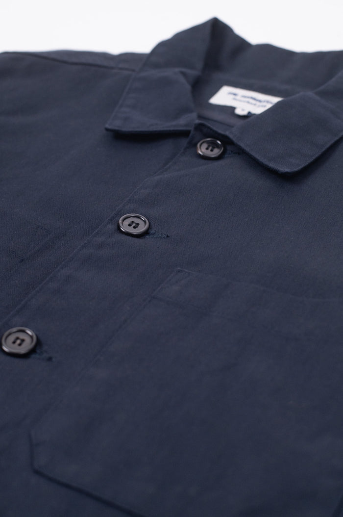 Barker Washed Herringbone Shirt Navy