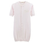 BCC Baby Lambs Emb. Gown w/ Lace Trim-Pink