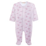 BCC Tiny Bunch of Roses Printed Pima Footie-Pink