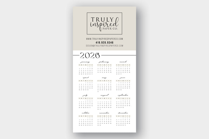 Beige Calendar Magnet