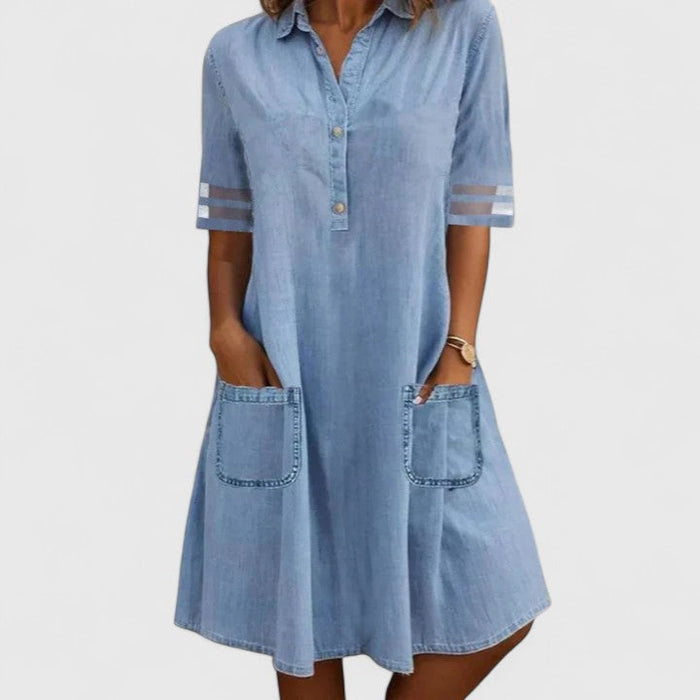 Benedicte - Figure Flattering Denim Dress