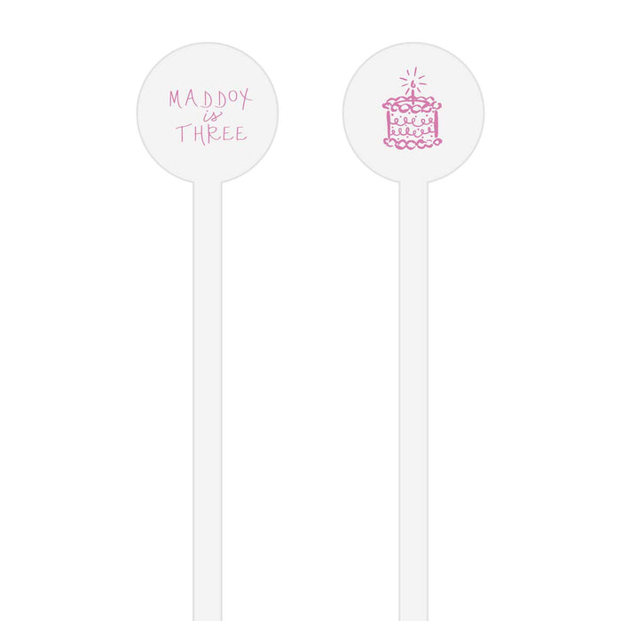 birthday cake | stir stick | wooden or acrylic round