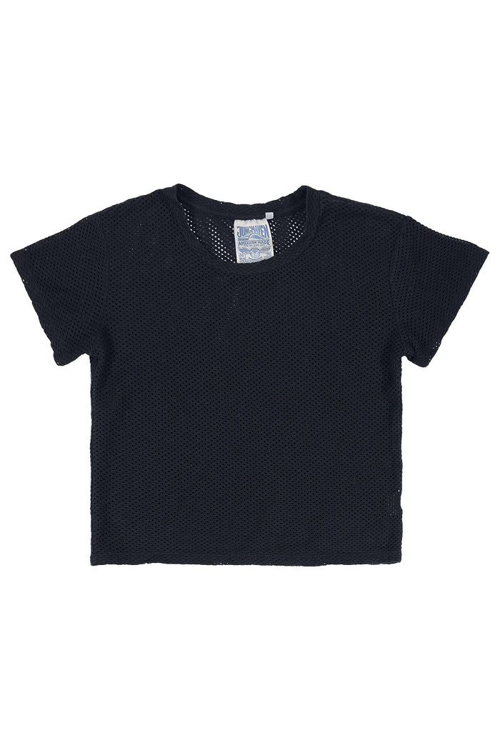 Black Carmen Mesh Cropped Tee