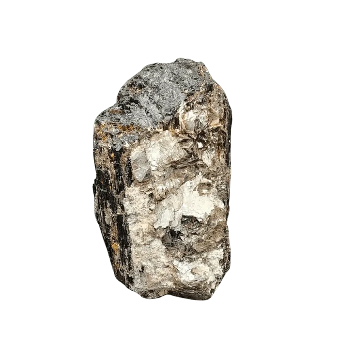 This is the front side of this piece of black Tourmaline, covered with mica