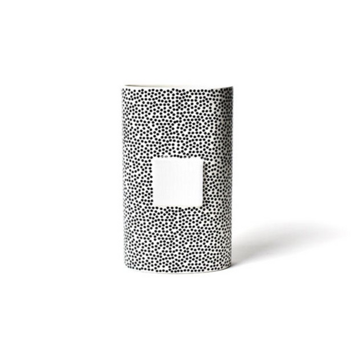 Black Small Dot Big Oval Vase