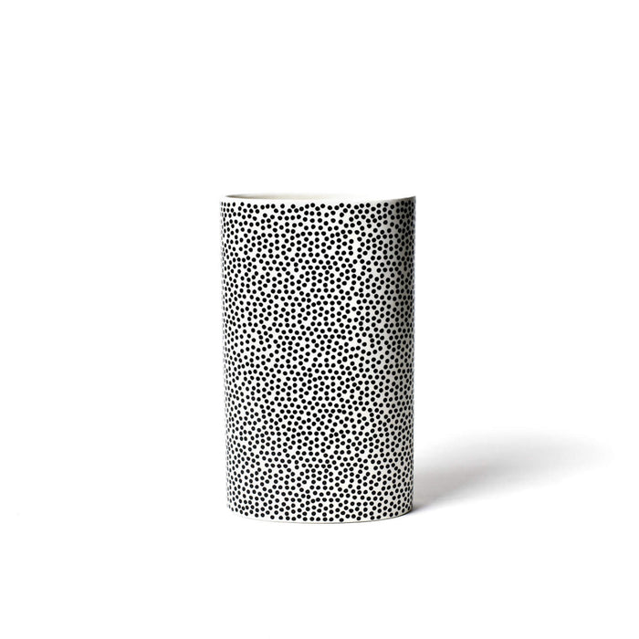 Black Small Dot Big Oval Vase