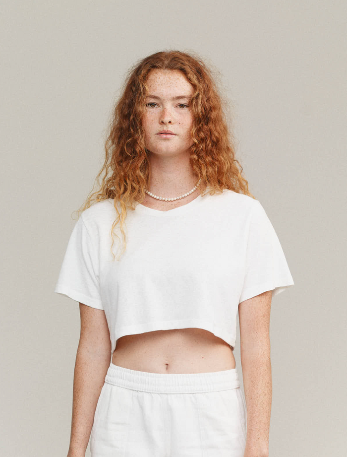 Black Super Cropped Lorel Tee