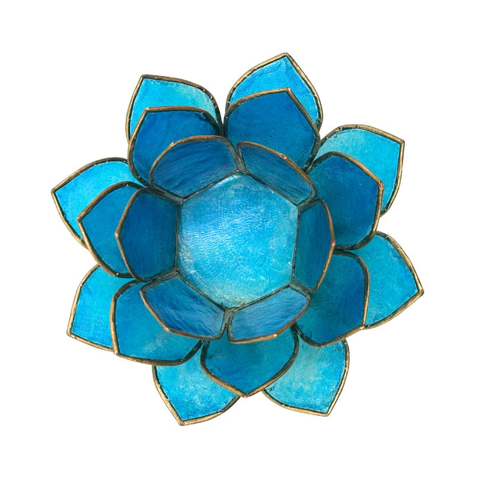 Blue Capiz Shell Candle Holder