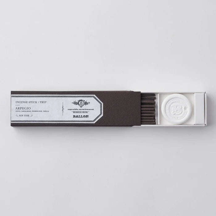 Incense stick set with a visible brand label on a light gray background