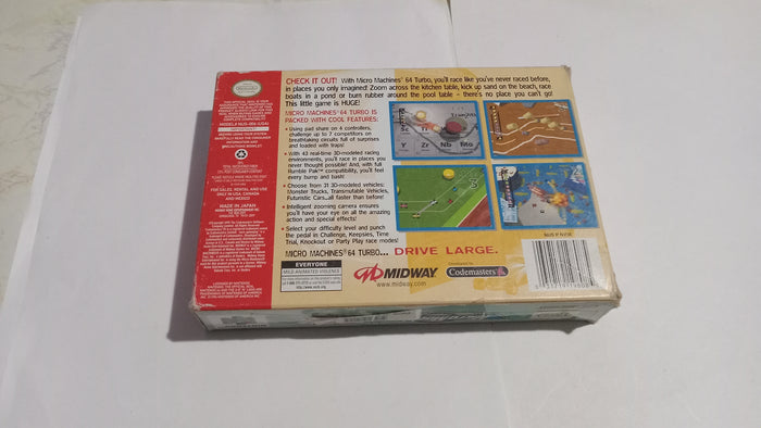 BOX ONLY Micro Machines 64 Turbo N64 Original Nintendo 64 NO GAME