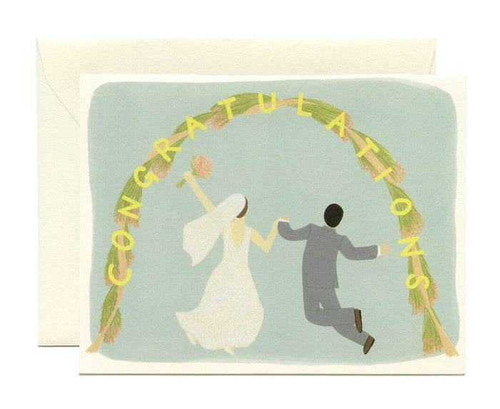 Bride & Groom Flower Arch Ceremony Wedding Card