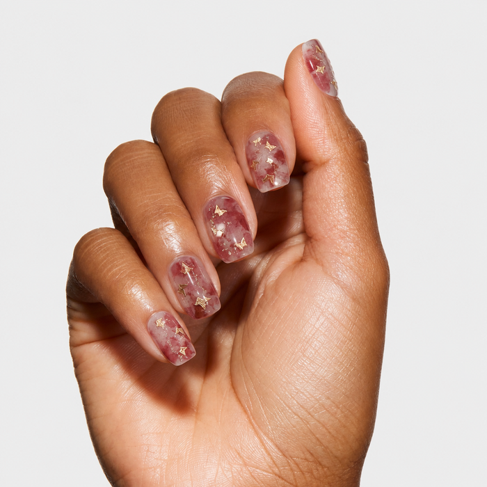 Brown Sheer Butterfly Star Gel Nail Stickers
