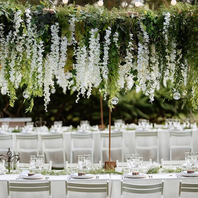 Bulk 12pcs Wisteria Hanging Flowers Garland Hanging Flowers for Wedding Garden Wall Decoration Wholesale