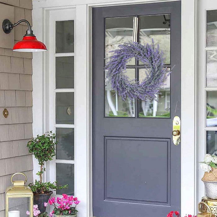 Bulk 18" Artificial Lavender Wreath for Front Door Wholesale