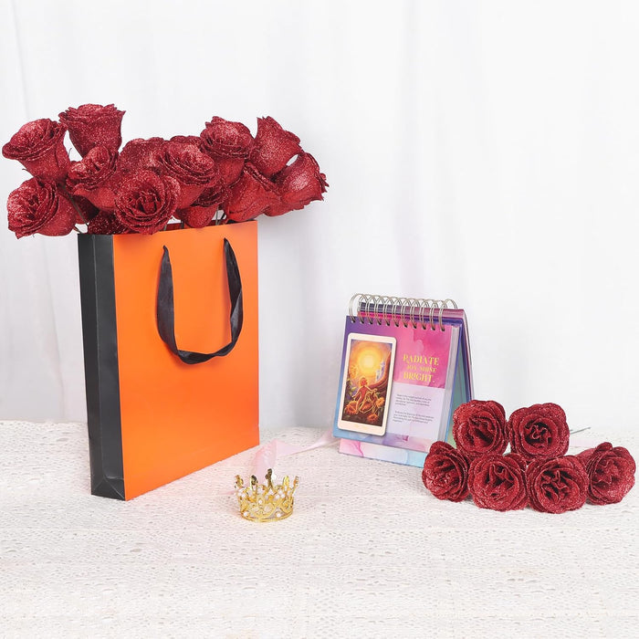 Bulk 30pcs DIY Glitter Roses Bouquet Perfect For Anniversary Weddings Wholesale