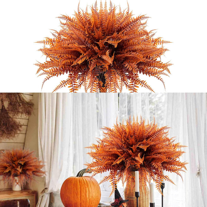 Bulk 8 Bundles Boston Ferns Artificial Fall Plants for Outdoors Fall Decorations Wholesale