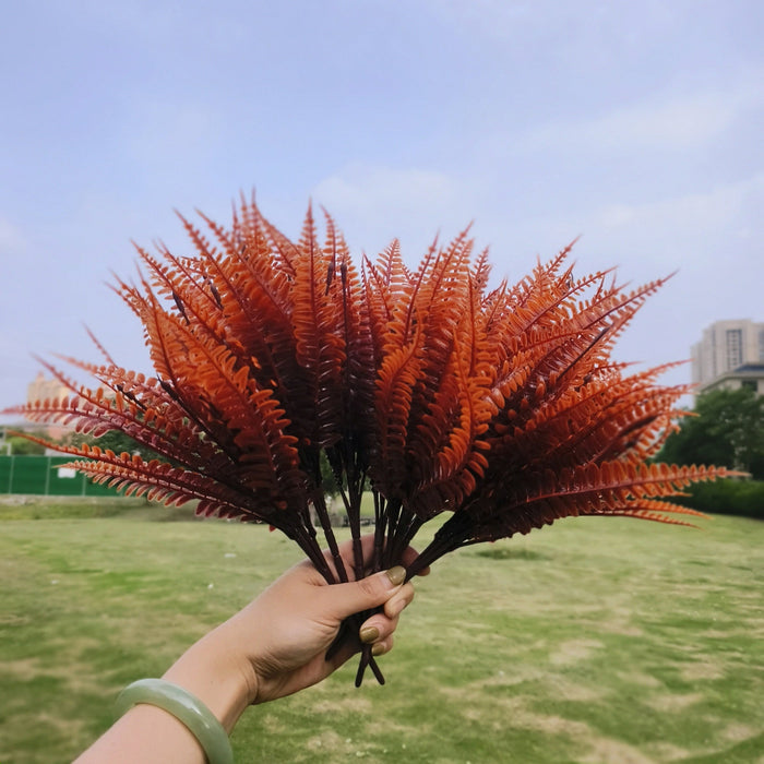Bulk 8 Bundles Boston Ferns Artificial Fall Plants for Outdoors Fall Decorations Wholesale