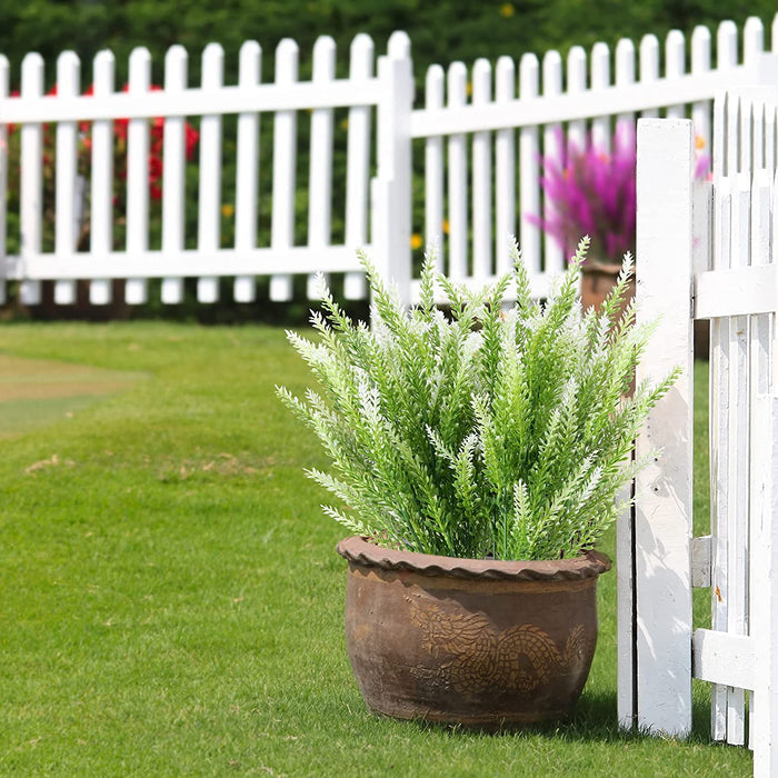 Bulk 8pcs Lavender Flowers for Outdoors UV Resistant Faux Shrubs Greenery Decor Wholesale