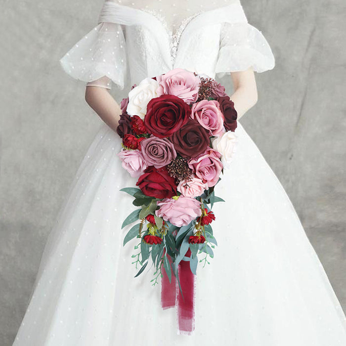 Bulk 9" Cascading Rose Bridal Bouquet Wedding Bouquets Wholesale