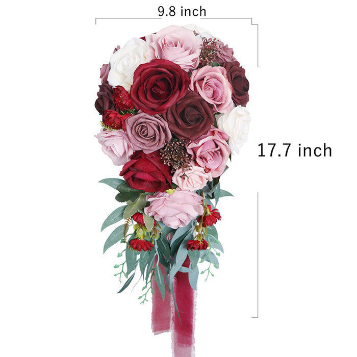 Bulk 9" Cascading Rose Bridal Bouquet Wedding Bouquets Wholesale