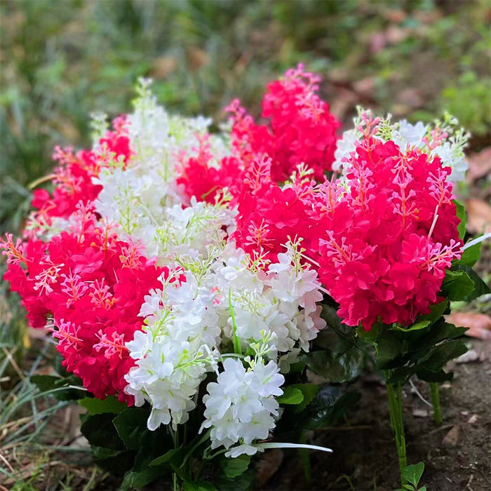 Bulk Exclusive 8Pcs Hyacinth Bush Plants Artificial Flowers for Outdoors UV Resistant Wholesale