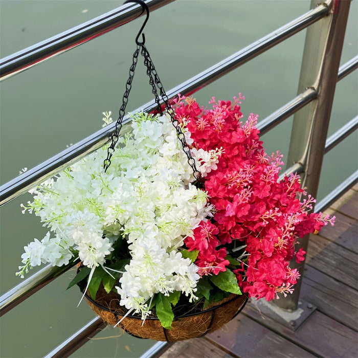Bulk Exclusive 8Pcs Hyacinth Bush Plants Artificial Flowers for Outdoors UV Resistant Wholesale