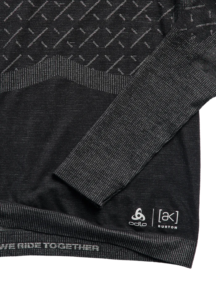 Product image of Women's Burton [ak] Slokar Merino Base Layer Crewneck[Variant:True Black / Gray Cloud]